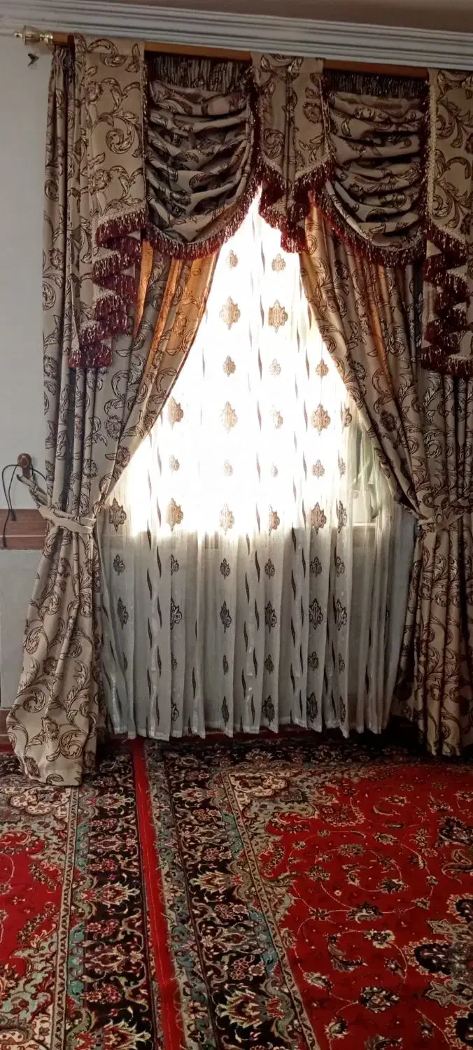 سه عدد پرده ست|پرده، رانر، رومیزی|آزادشهر, |دیوار