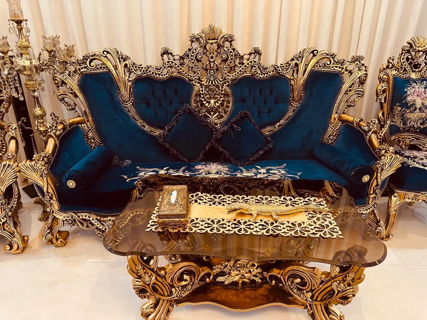 مبلمان سلطنتی طلایی کار ملایر|مبلمان خانگی و میز عسلی|مشهد, ولیعصر (شهرک غرب)|دیوار