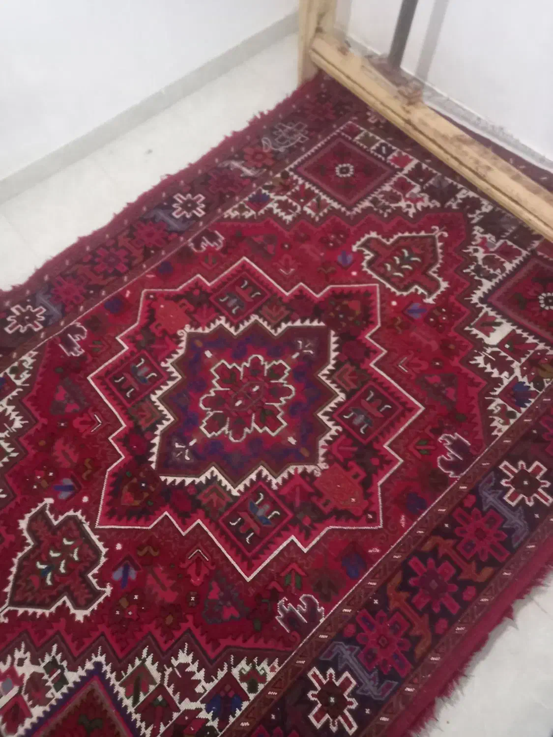 یک جفت فرش چشمه ورزان تازه از دار افتاده|فرش|اهر, |دیوار