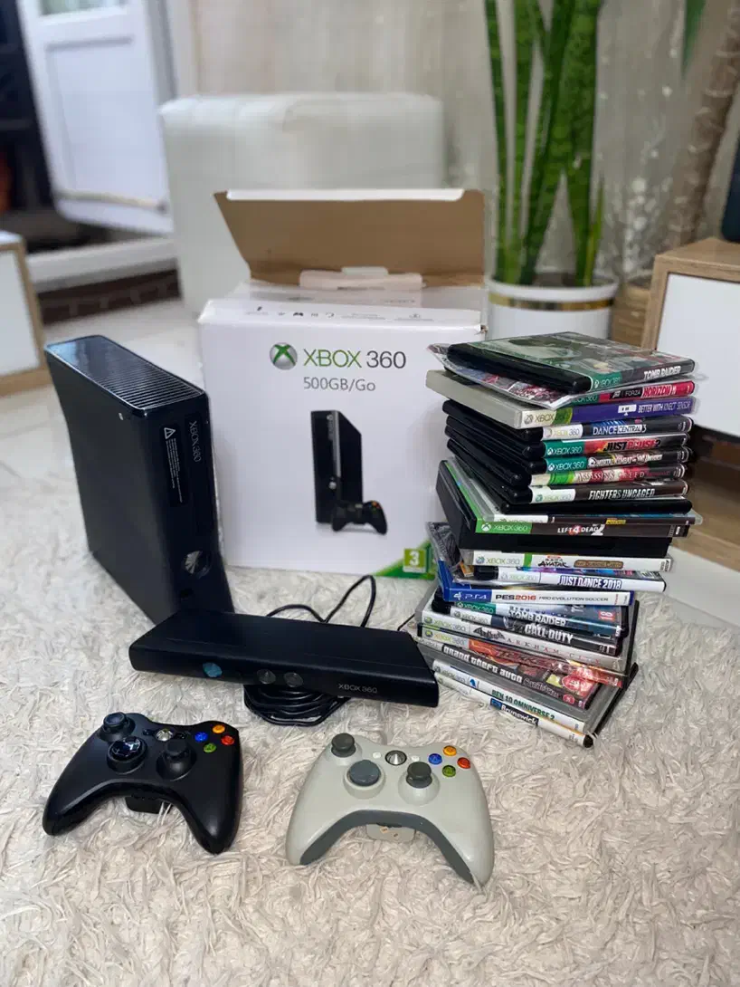 فروش Xbox 360 با حافظه 500 گیگ + ۲۵ بازی+کینکت|کنسول، بازی ویدئویی و آنلاین|قم, زنبیل آباد|دیوار