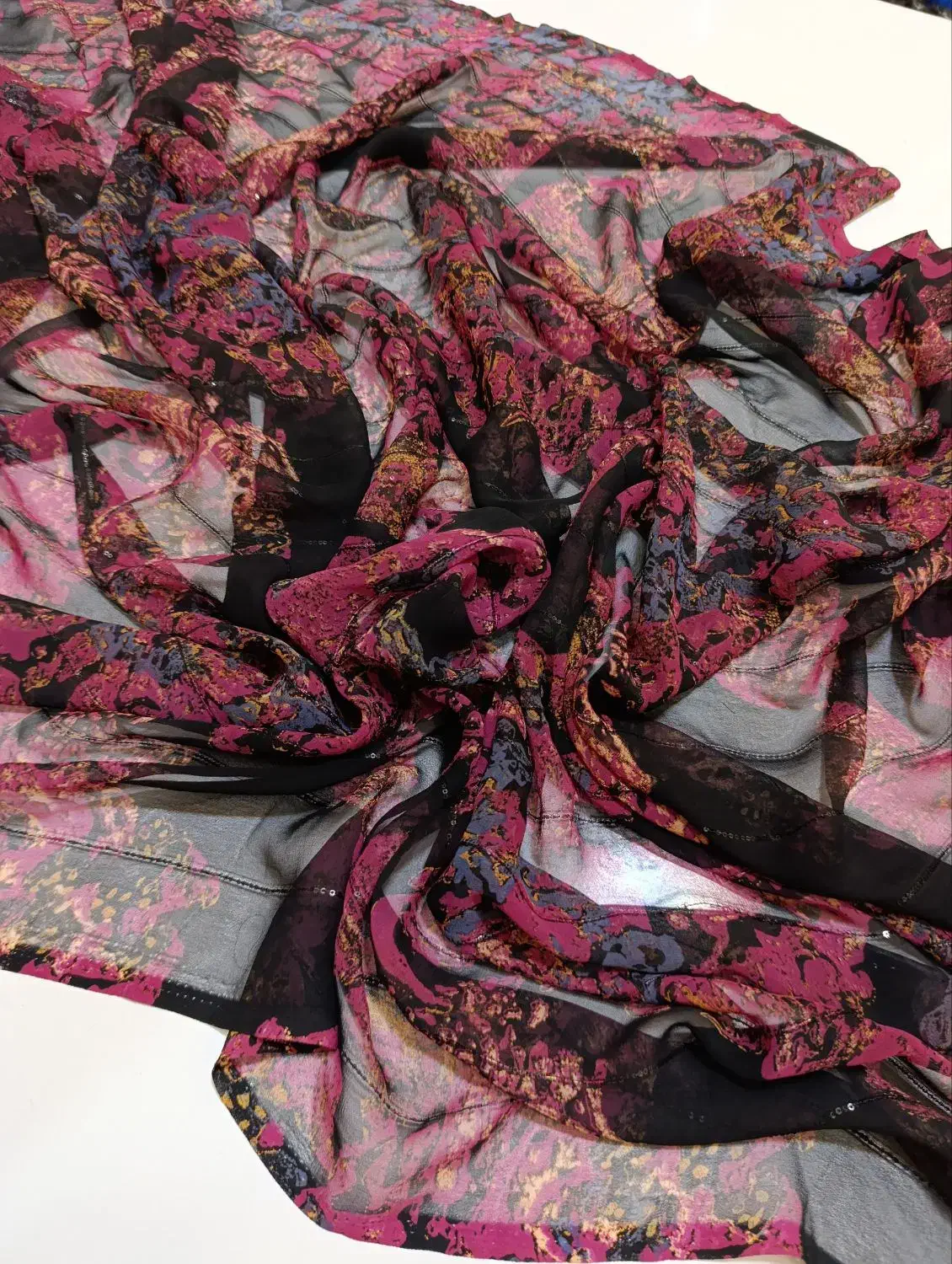 پارچه حریر هندی پولک مخفی|لباس|تبریز, |دیوار