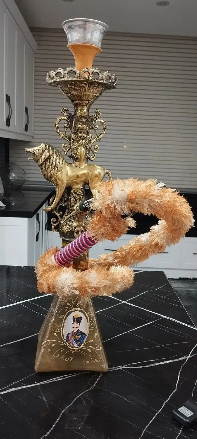 قلیون برنجی قلمکاری سنگین وزن|کلکسیون اشیاء عتیقه|قم, شهرک قدس|دیوار