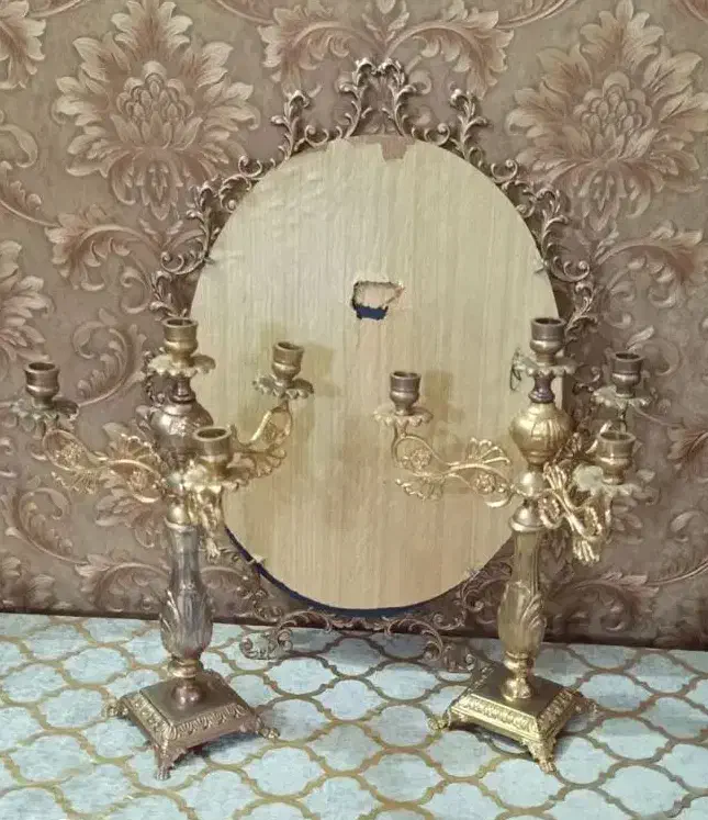 آینه و شمعدان برنز|آینه|اراک, |دیوار