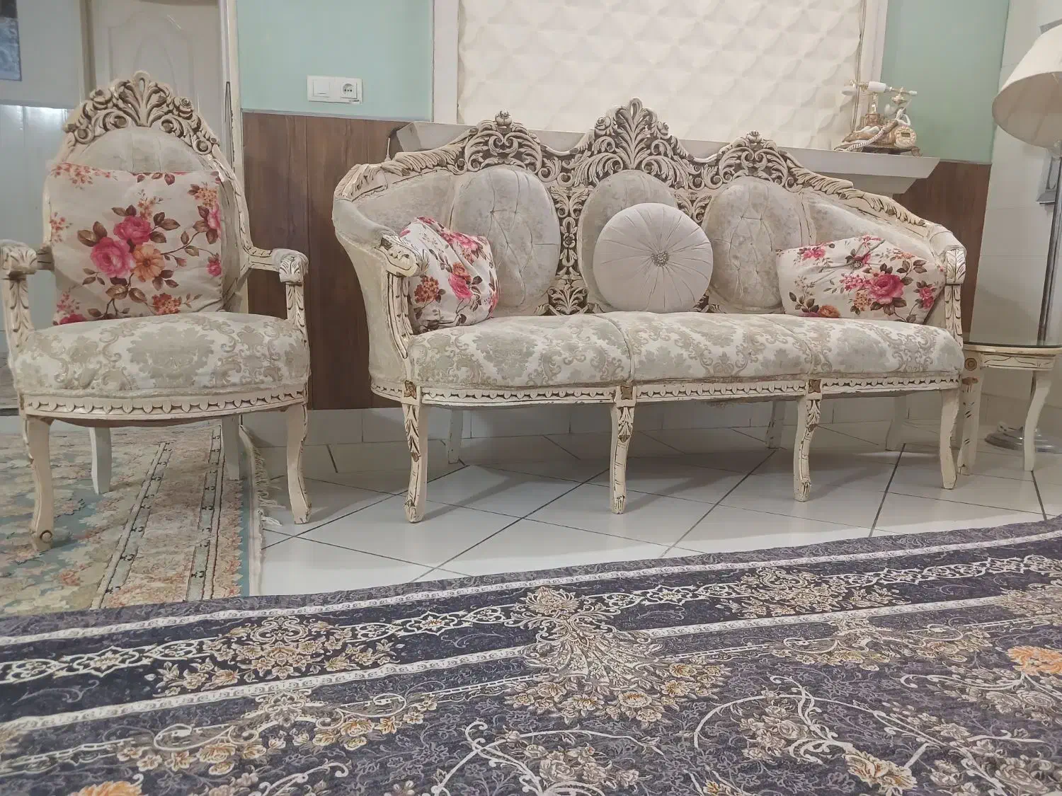 مبل سلطنتی ۸ نفره|مبلمان خانگی و میز عسلی|بجنورد, |دیوار