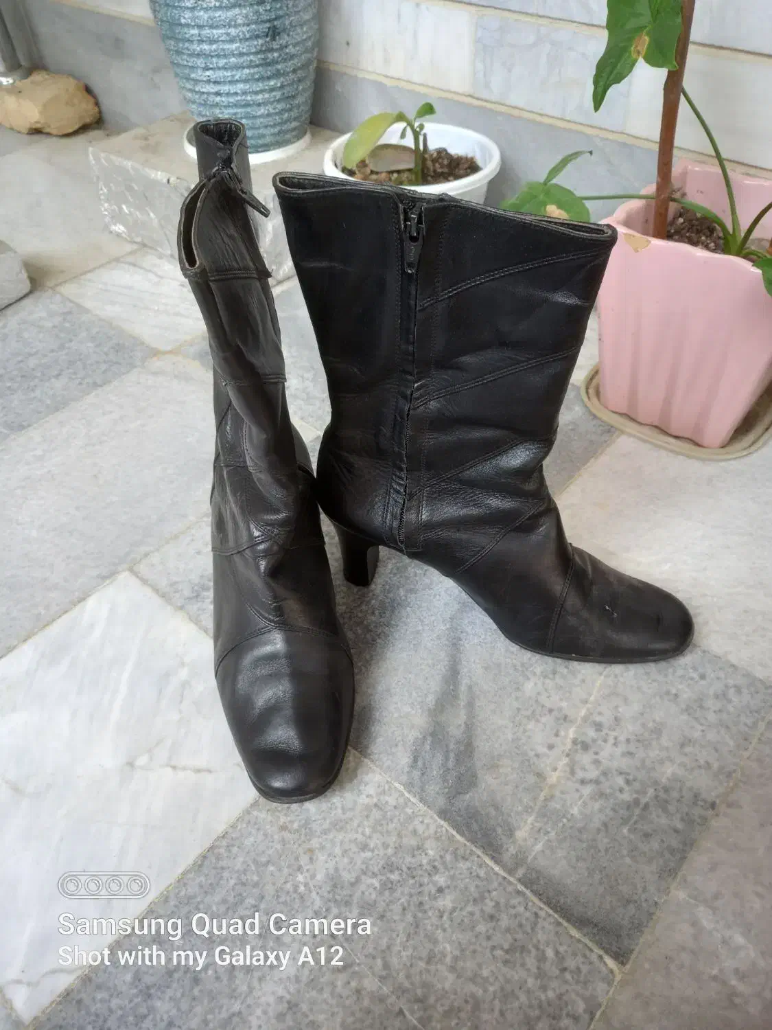 پوتین پاشنه ۳ سانت چرم طبیعی|کیف، کفش، کمربند|ساری, |دیوار