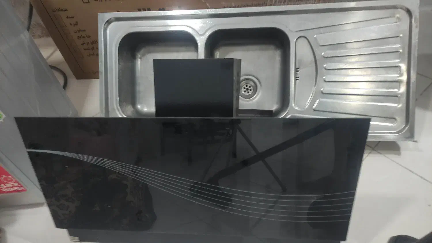 فروش سینک دوقلو و هود مشکی|هود|شاهینشهر, دهخدا|دیوار