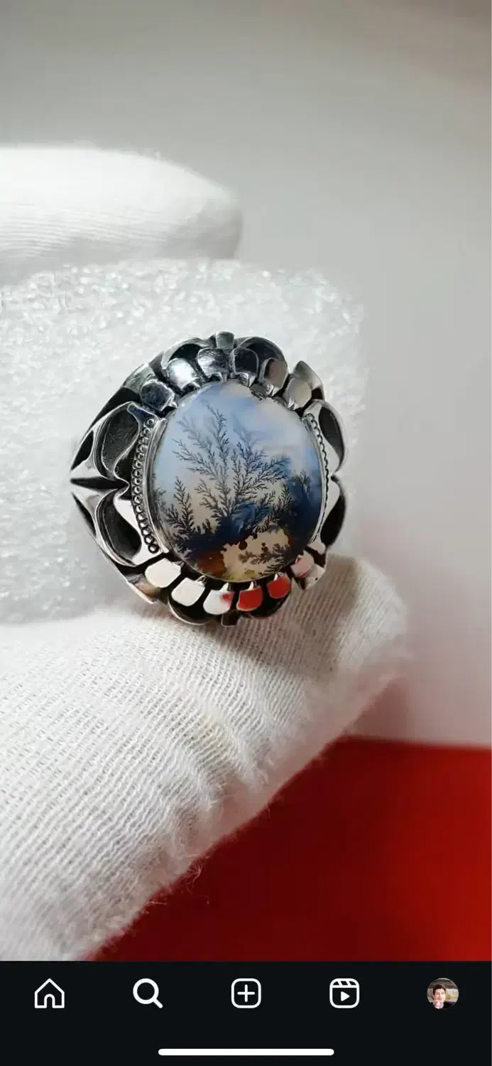 انگشتر نقره شجر بهار کلکسیونی مهر دار|جواهرات|رشت, گلسار|دیوار