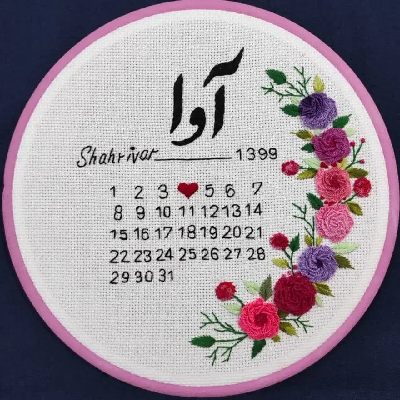 دیوارکوب گلدوزی با دست|صنایع دستی و سایر لوازم تزئینی|شیراز, منطقه هوایی شهید دوران|دیوار