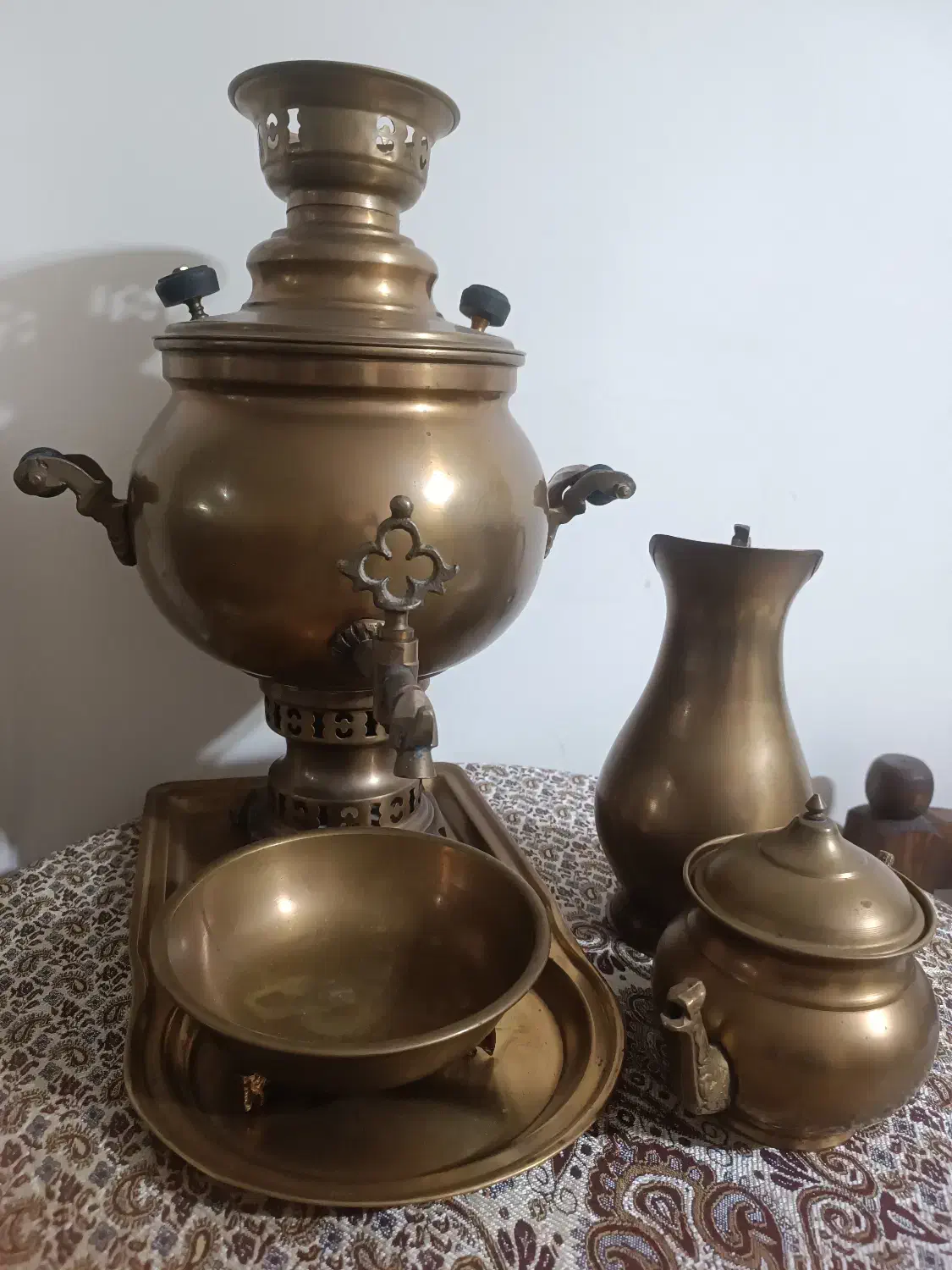 سماور برنجی|قوری، کتری، قهوه‌ساز دستی|ری, منصوریه منگل|دیوار