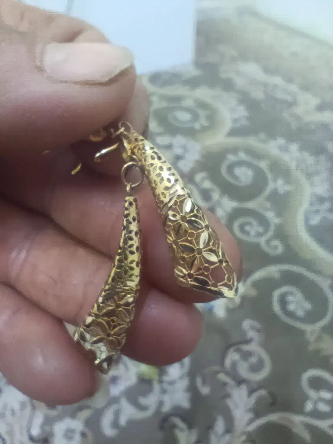 فروش 10گرم گوشوار والنگو طلا فاکتور دار|جواهرات|مشهد, کوی دروی|دیوار