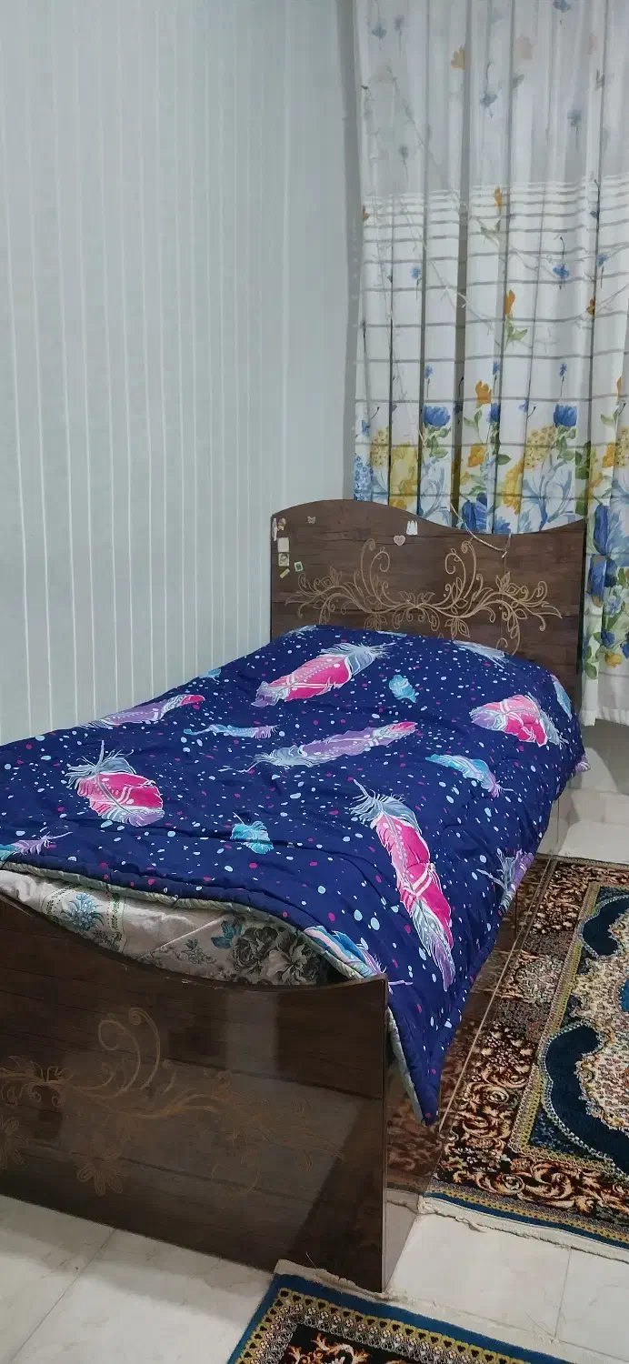 دو عدد تخت خواب تک نفره ام دی اف و کتابخانه ست|تخت و سرویس خواب|اهواز, کمپلو شمالی|دیوار