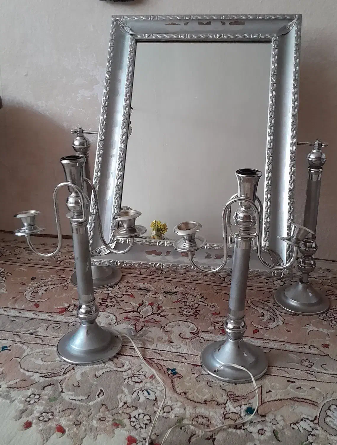 آینه وشمعدان|صنایع دستی و سایر لوازم تزئینی|شیراز, ملاصدرا|دیوار