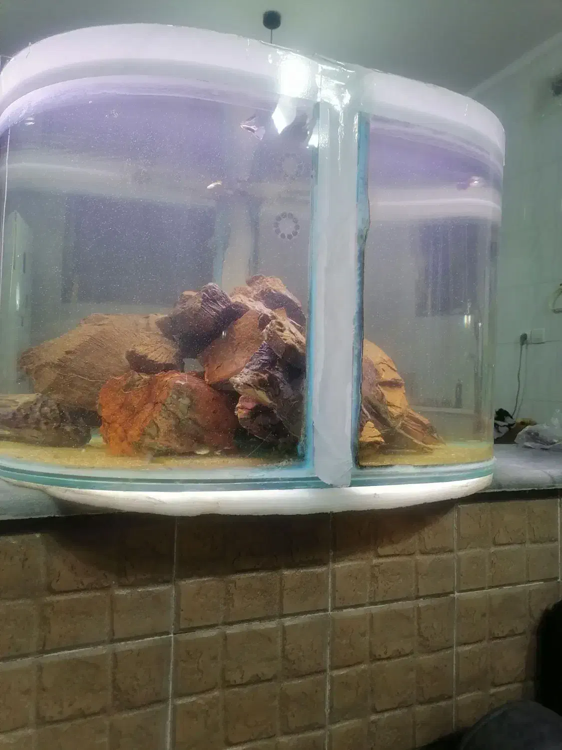 آکواریوم شیشه خم حلال|ماهی|شیراز, شیشهگری|دیوار