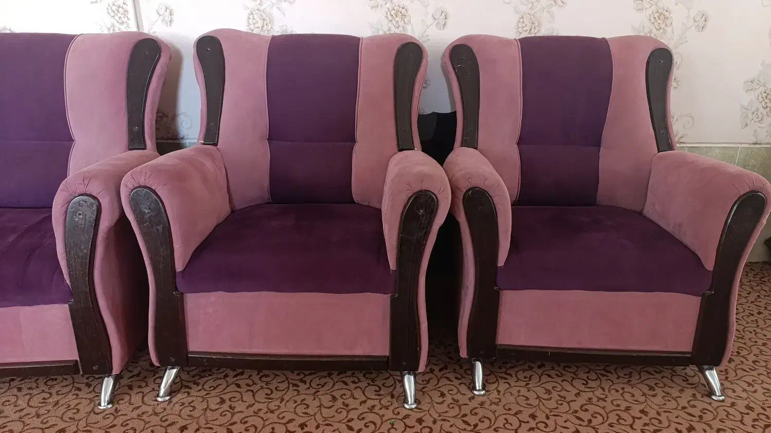 مبلمان 7 نفره..اسکلت مقاوم..تمیز و سالم|مبلمان خانگی و میز عسلی|فسا, |دیوار