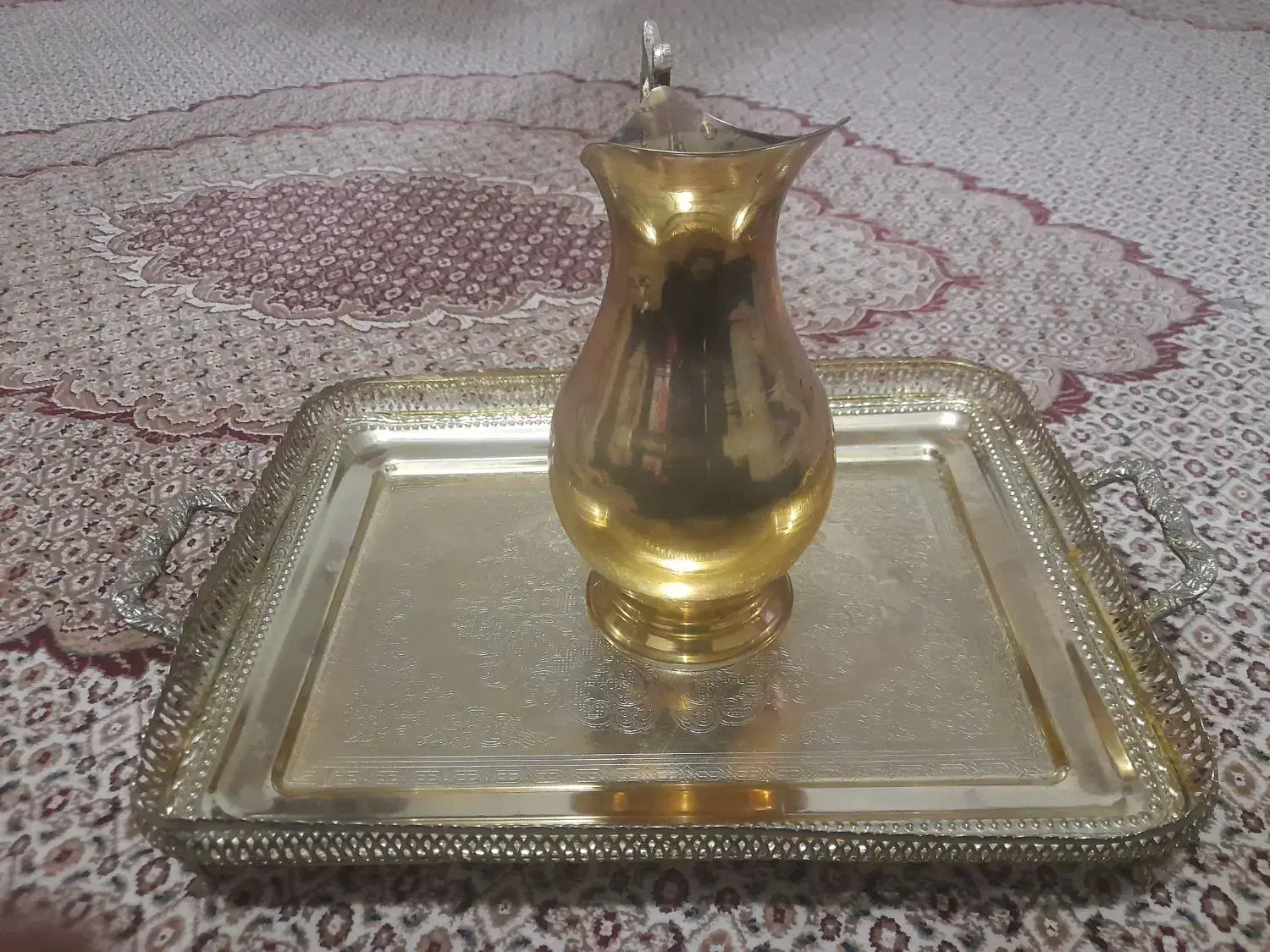 سینی وپارچ برنزی اصل قدیمی کاملا سالم|کلکسیون اشیاء عتیقه|اردبیل, |دیوار