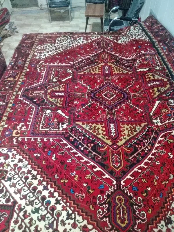 فرش دستباف جفت 12متری انگشت بافت|فرش|هریس, |دیوار