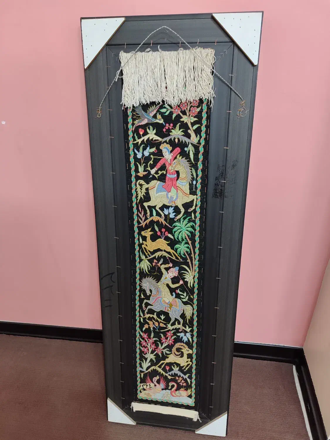 تابلو شکارگاه تمام ابریشم|تابلو فرش|تهران, یاخجی آباد|دیوار