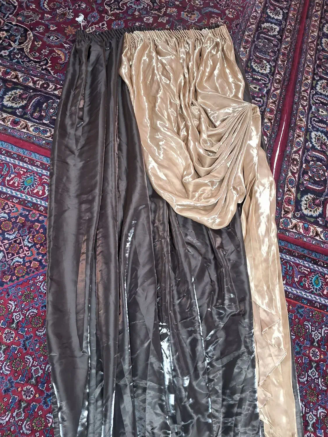 بغل پرده دولاین ساتن لیزری اصل،سه در سه ۴تیکه|پرده، رانر، رومیزی|میانه, |دیوار