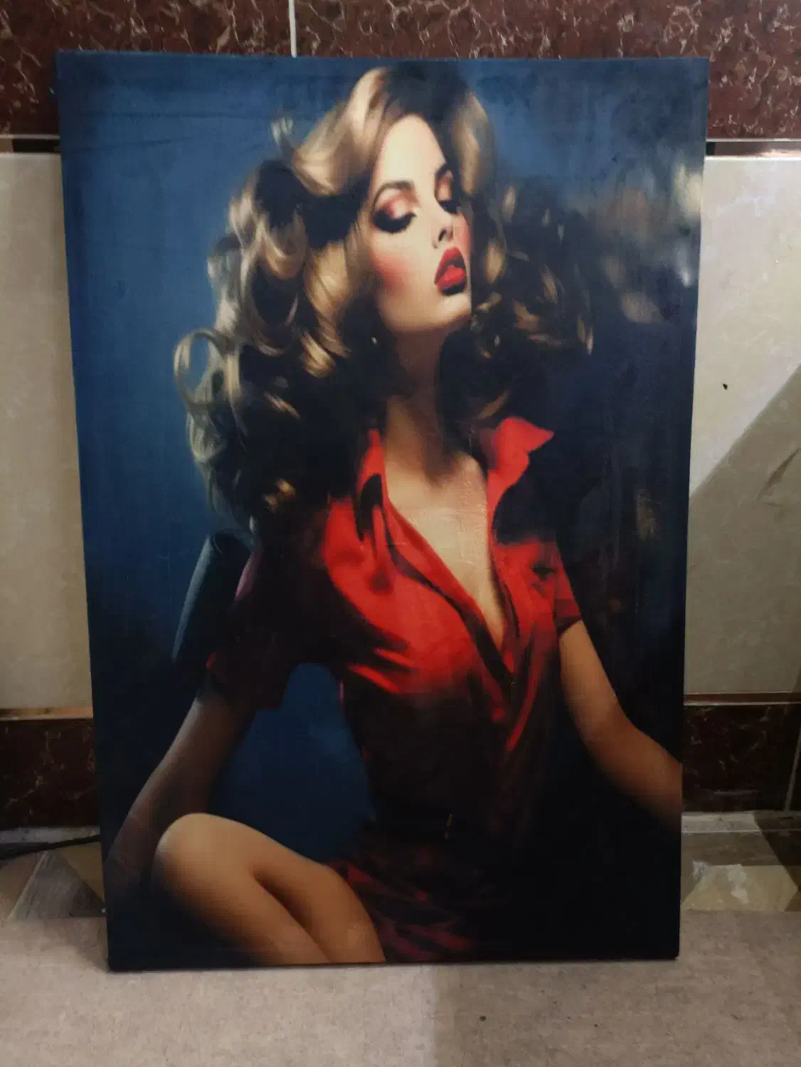 تابلو بوم مخملی طرح زنانه|تابلو، نقاشی، عکس|زاهدان, |دیوار