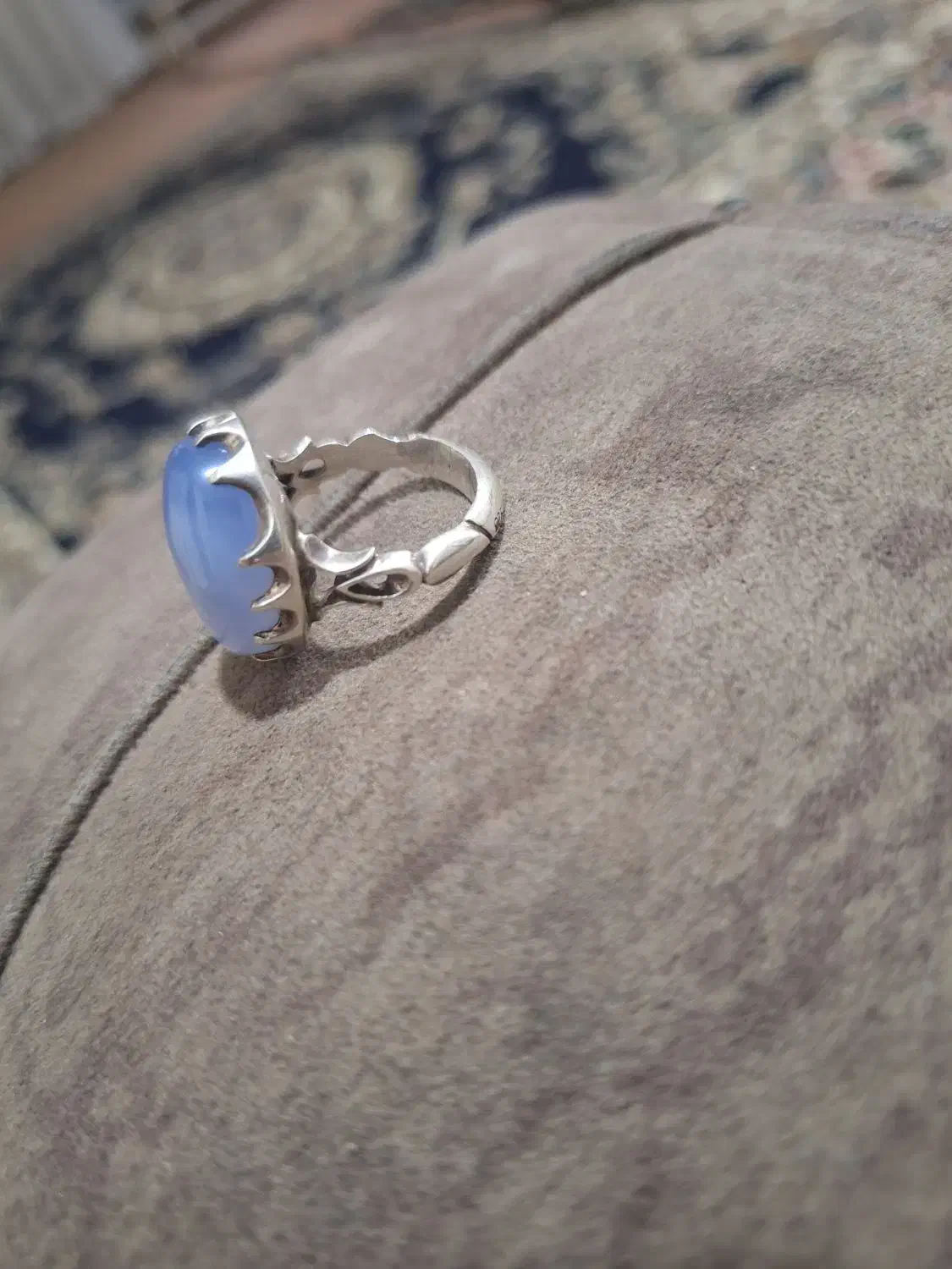 انگشترنقره عقیق کبودسیلند|جواهرات|قم, باجک دو|دیوار