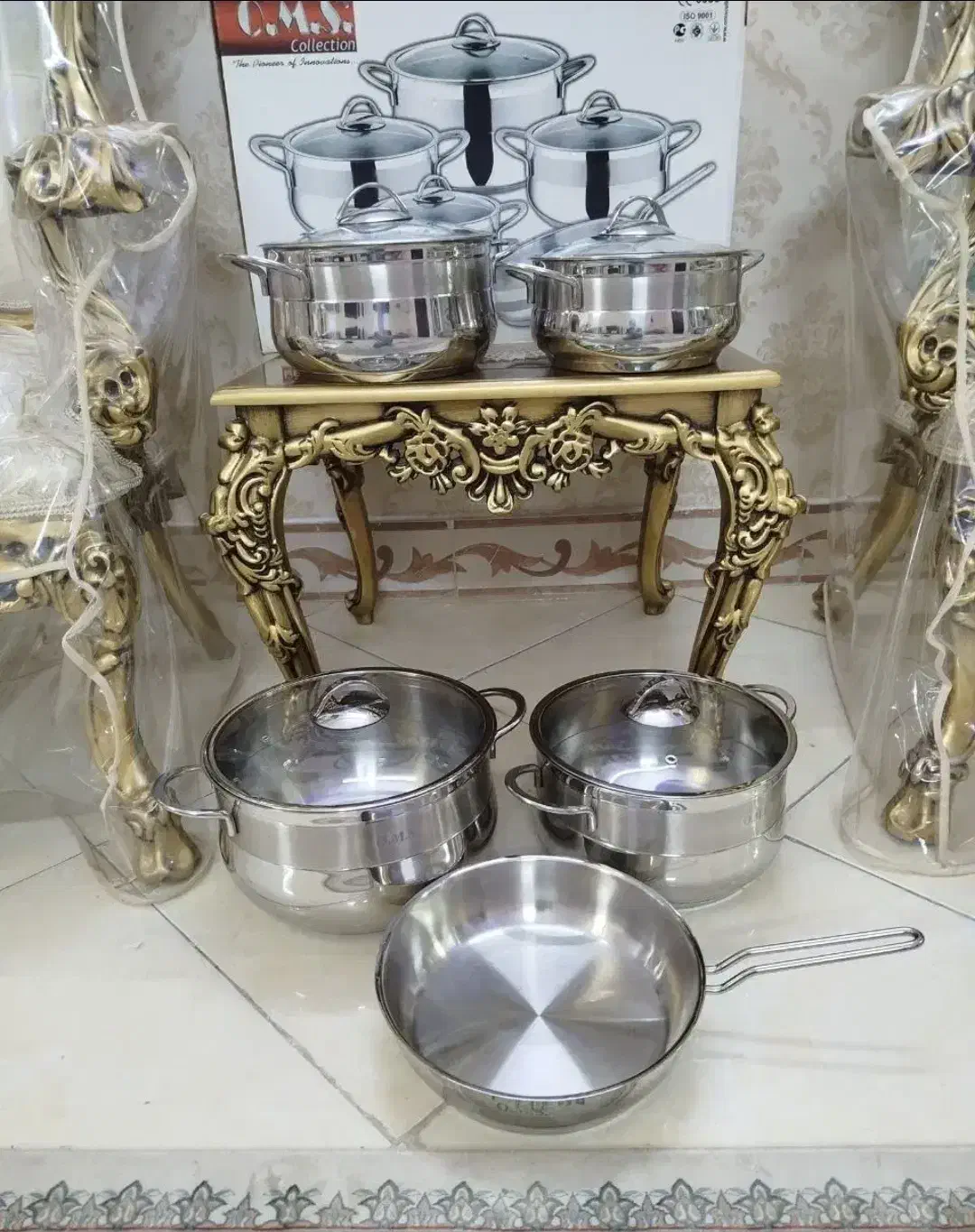 سرویس قابلمه استیل کفه چدن ضخیم مارک معروف oms ترک|ظروف پختوپز|تهران, سهروردی|دیوار