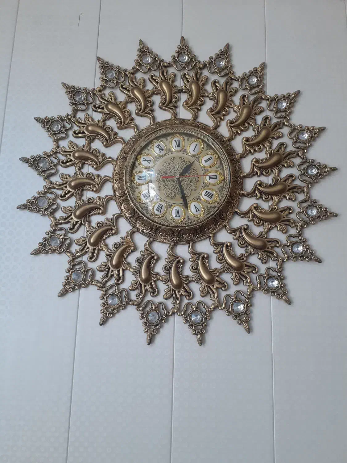 ساعت برنجی در حد نو|ساعت دیواری و تزئینی|فلاورجان, |دیوار
