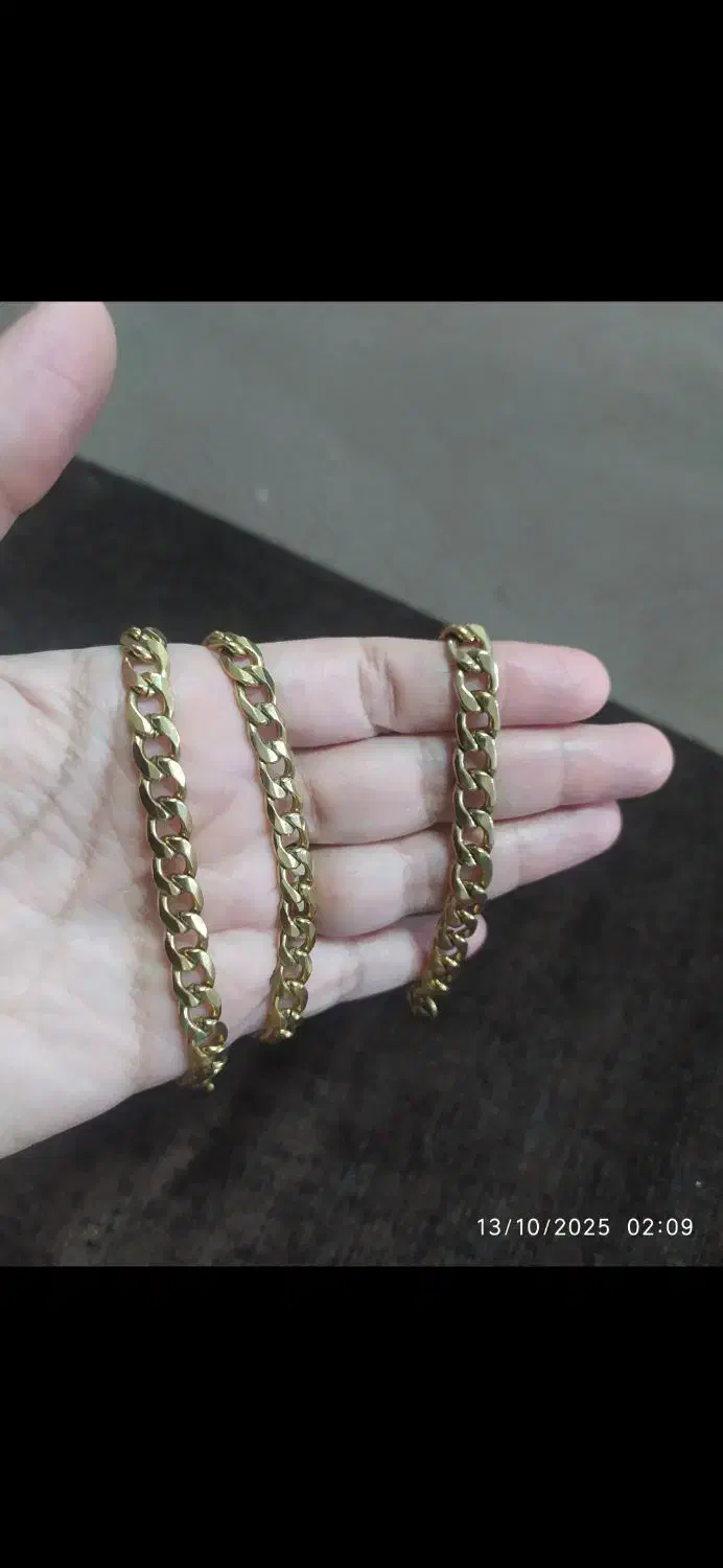 دست بند و گردنبند کارتیر طلایی رنگ ثابت ضد حساسیت|بدلیجات|کنارک, |دیوار