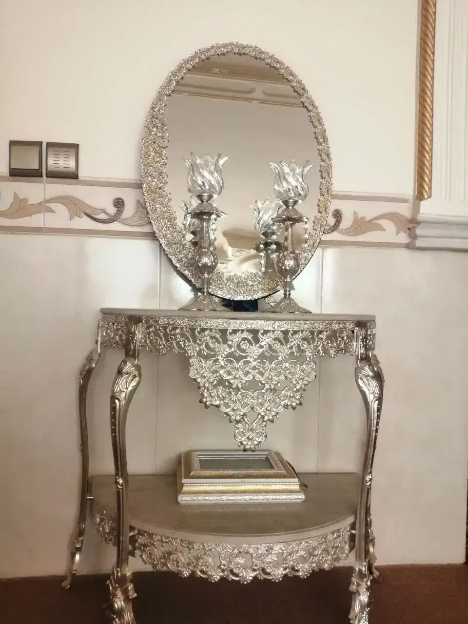 آینه و شمعدان|بوفه، ویترین، کنسول|یزد, |دیوار