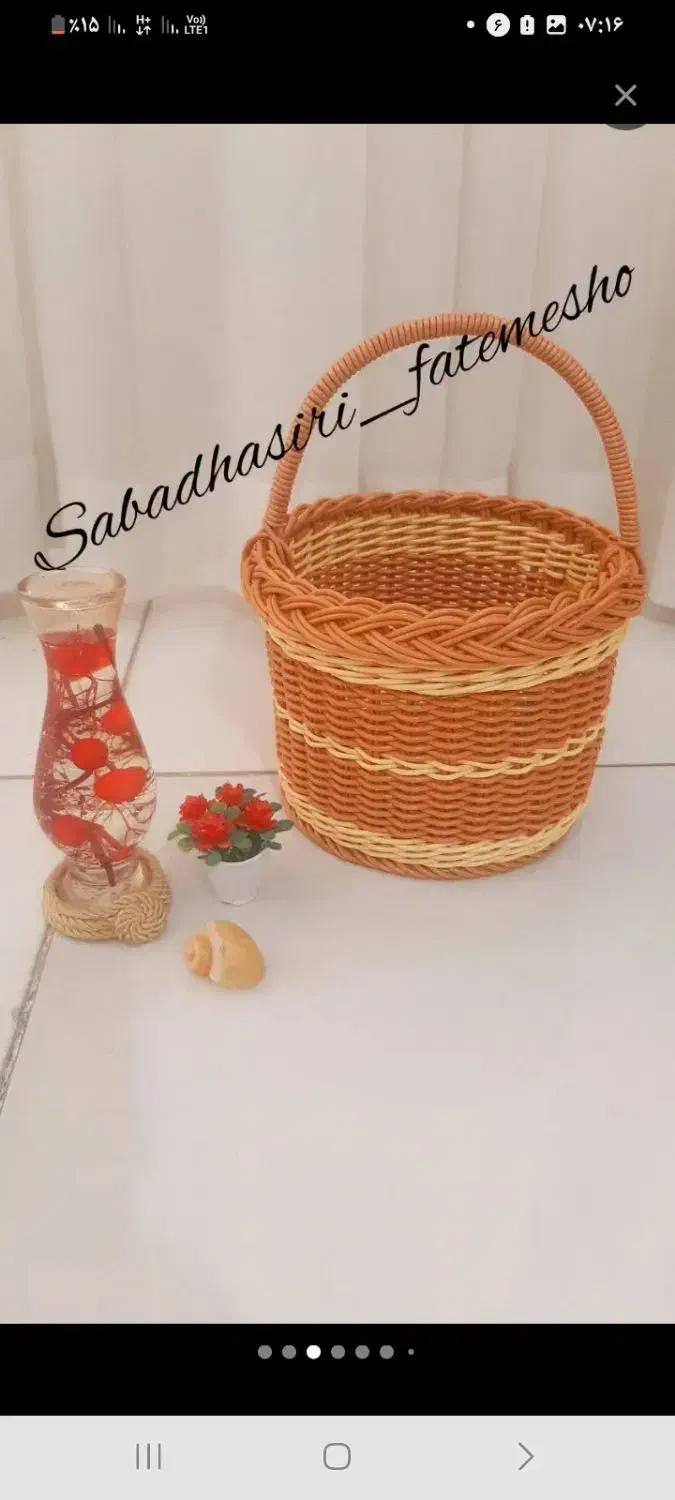 سبد دست باف با کیفت وخوشکل باهر رنگی که بخواهید|صنایع دستی و سایر لوازم تزئینی|بندر ماهشهر, |دیوار