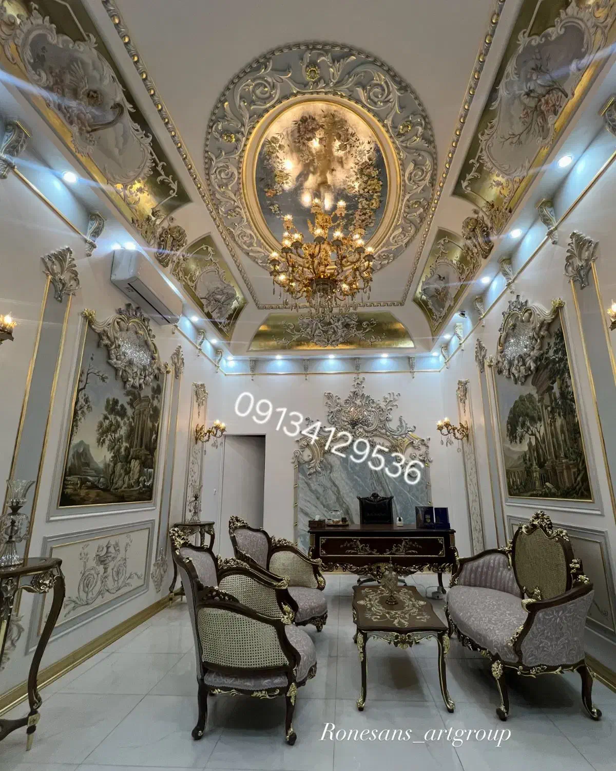 پتینه گچبری نقاشی طلاکاری|خدمات پیشه و مهارت|اصفهان, خواجو|دیوار