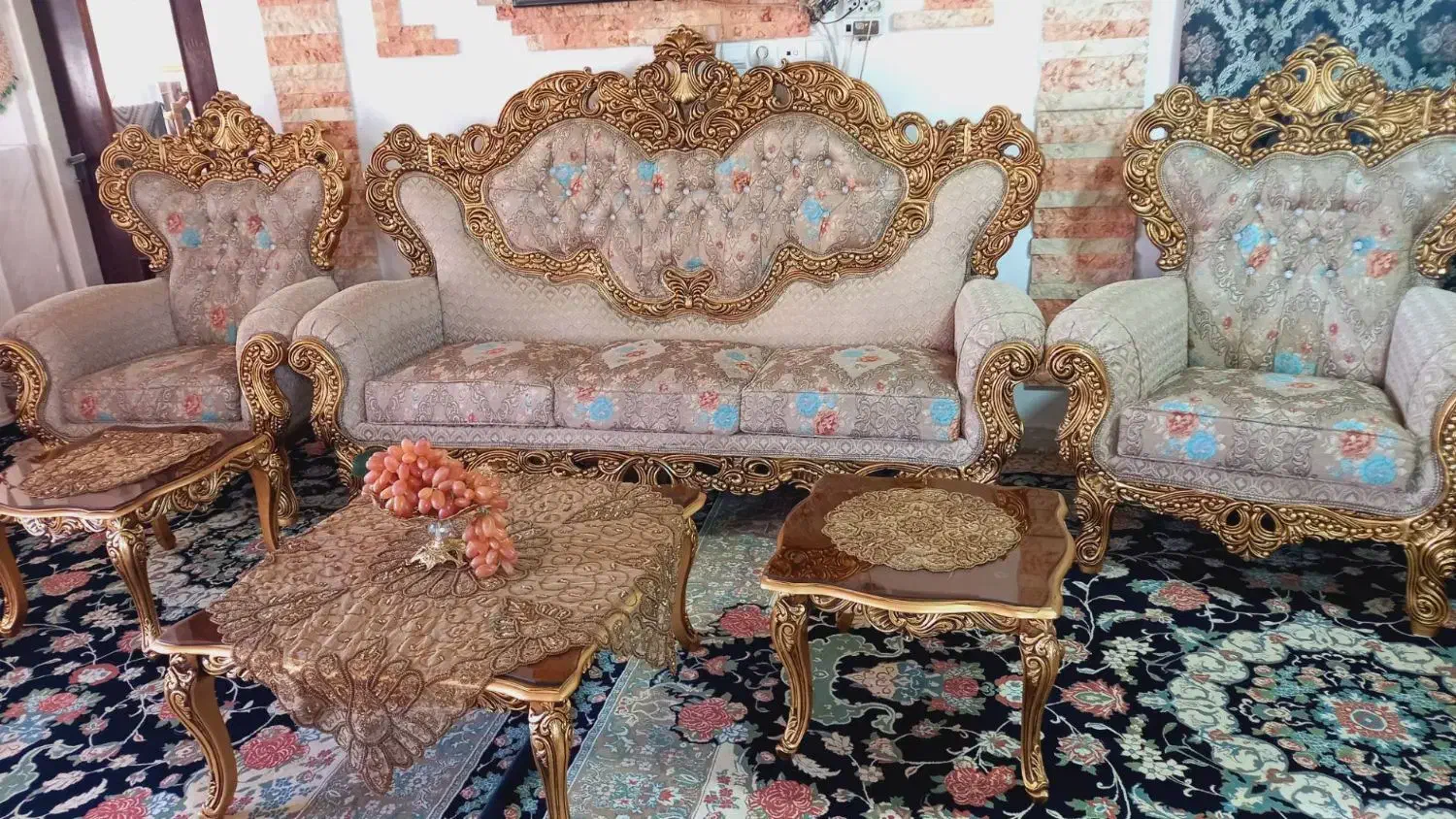 مبل سلطنتی مناسب جهیزیه+(باکاورژله ای) فوری|مبلمان خانگی و میز عسلی|بروجرد, |دیوار