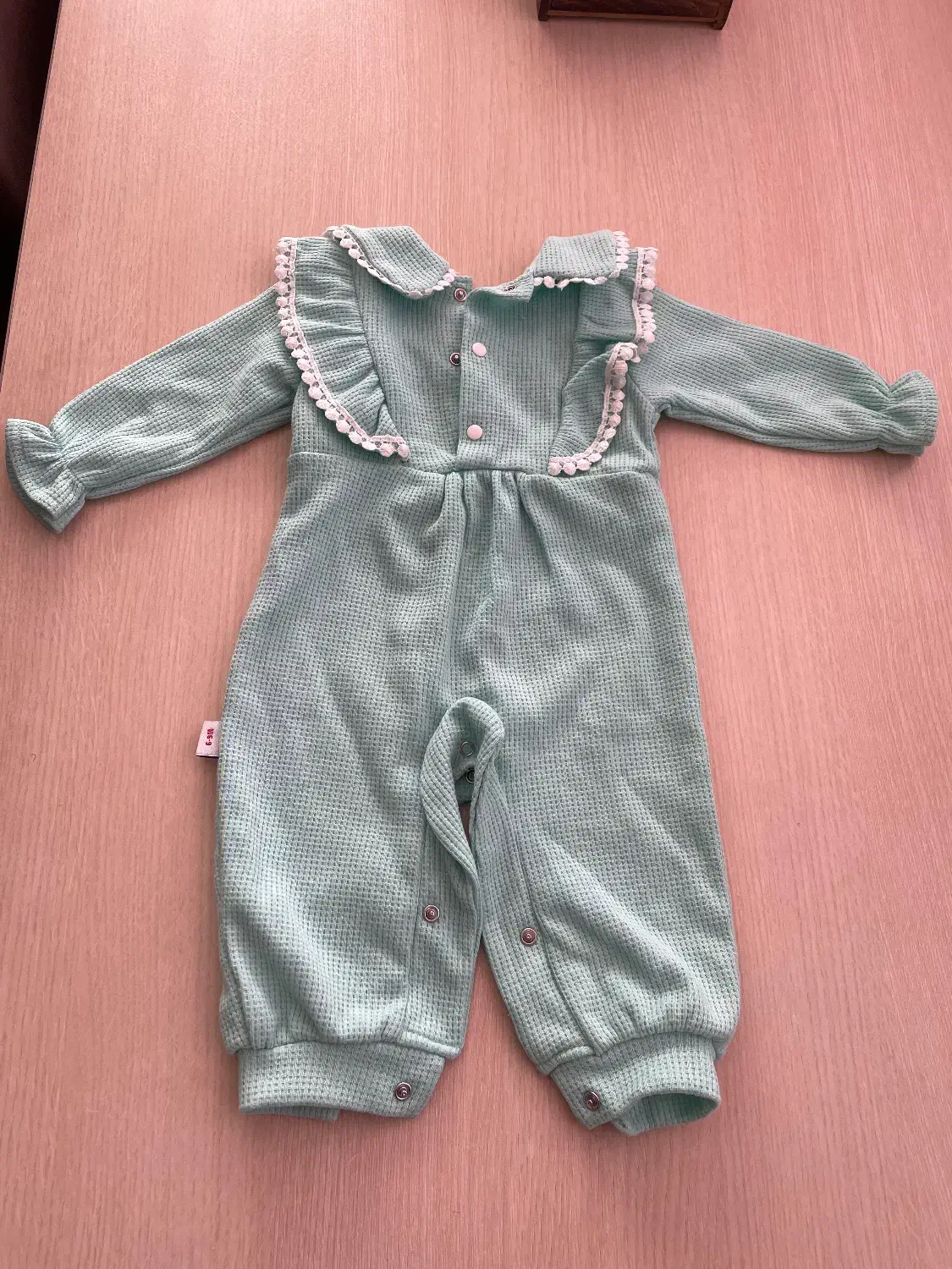 رامپر نوزادی آستین بلند رنگ سبز فیروزه ای|کفش و لباس بچه|بندر انزلی, ساحل قو|دیوار