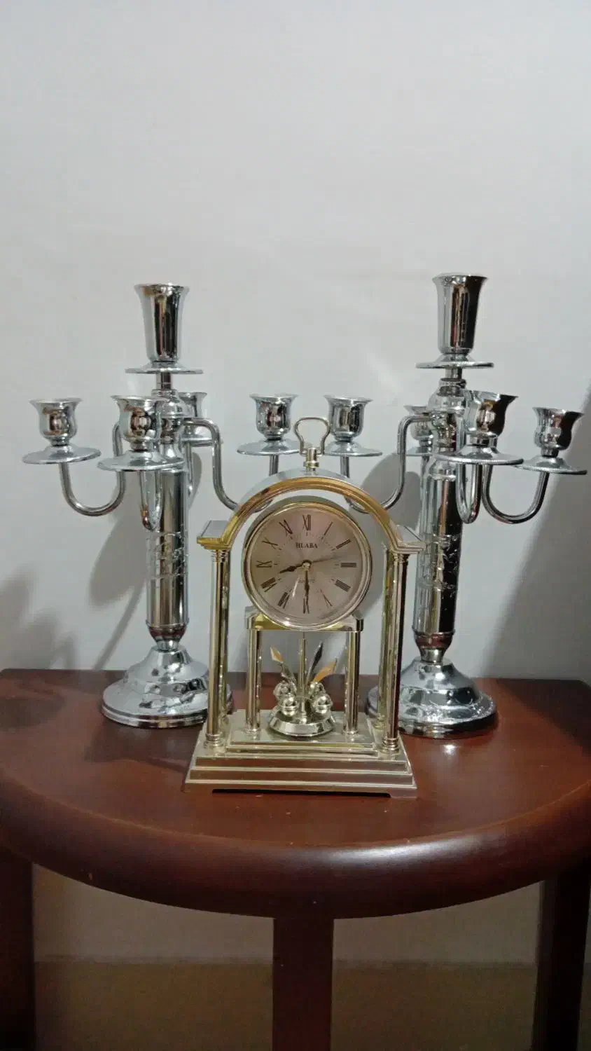 ست شمعدان و ساعت|بوفه، ویترین، کنسول|لاهیجان, کوی آزادگان|دیوار