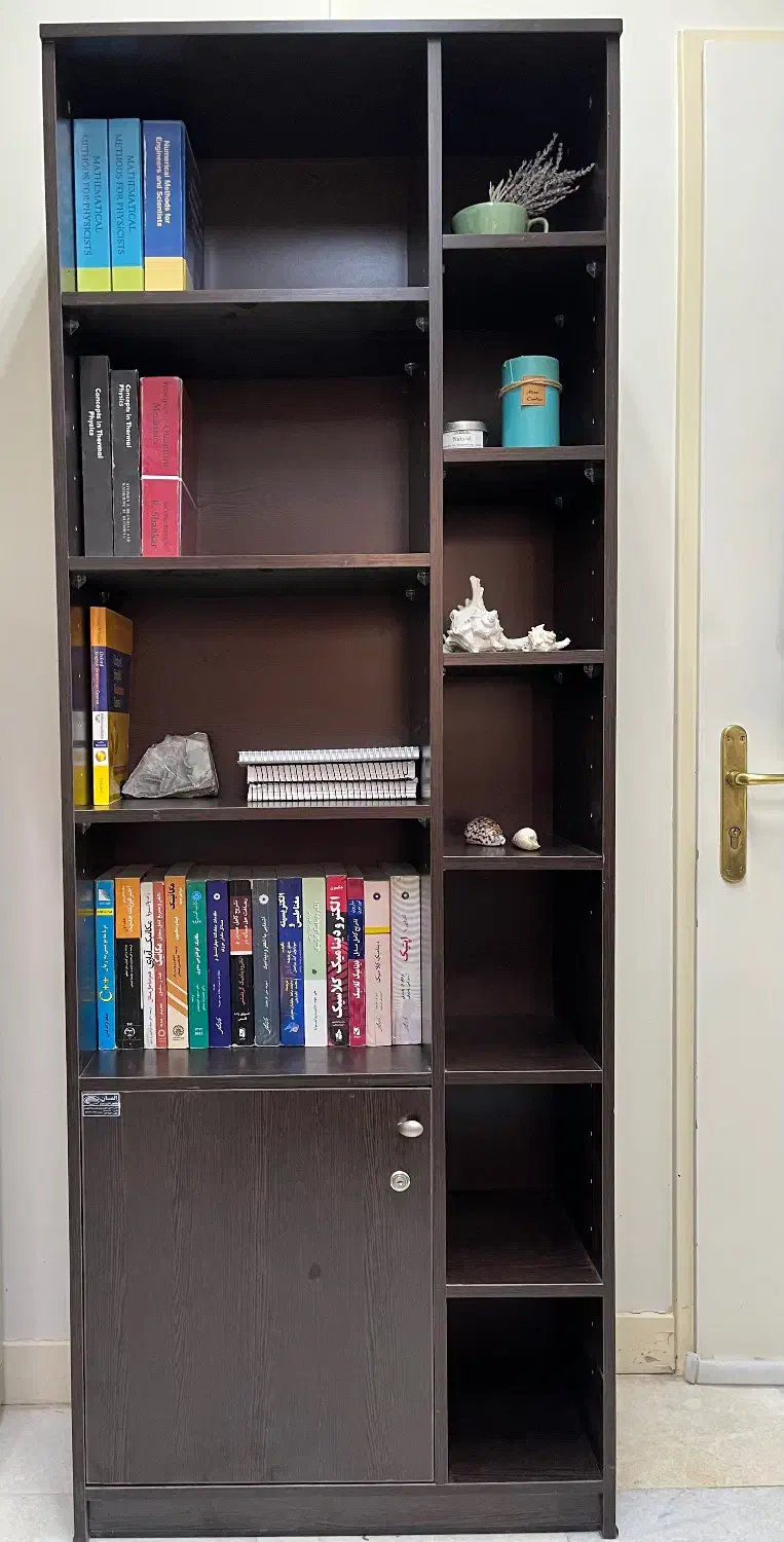 کمد، کتابخانه، قفسه چوبی در حد نو|کتابخانه، شلف، قفسه‌های دیواری|زنجان, |دیوار