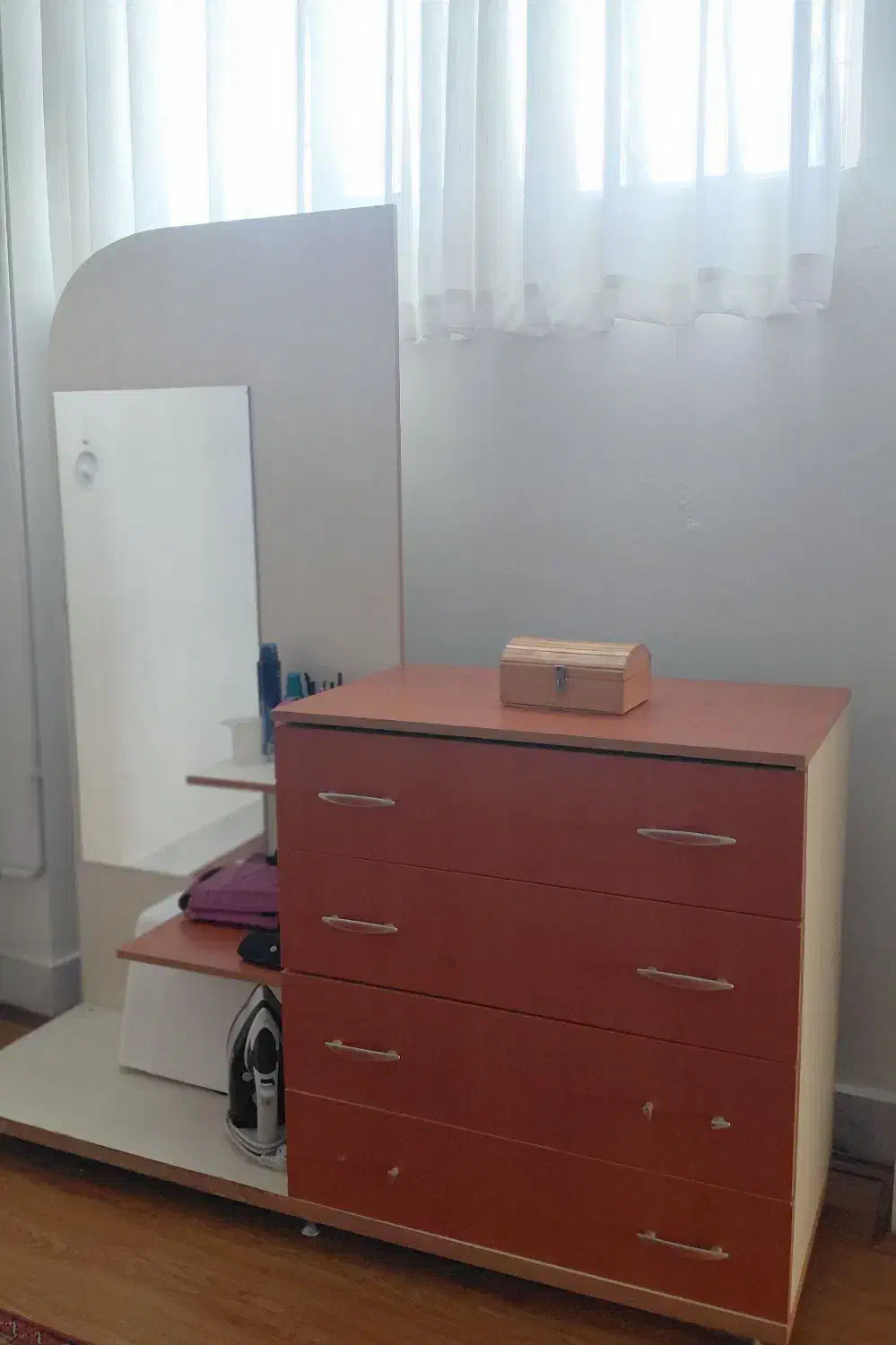 دراور ۴ کشو و آیینه قدی|جاکفشی، کمد، دراور|بجنورد, |دیوار