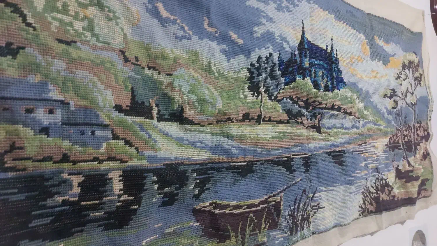 تابلو کوبلن ومنجق دوزی۷۰۰هزار ت بدون قاب وشیشه|کلکسیون اشیاء عتیقه|مشهد, رسالت|دیوار