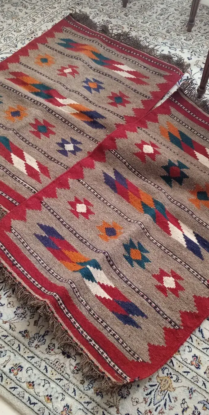 گلیم پشمی دستباف دو رو|گلیم، جاجیم، گبه|تهران, شهرک آزمایش|دیوار