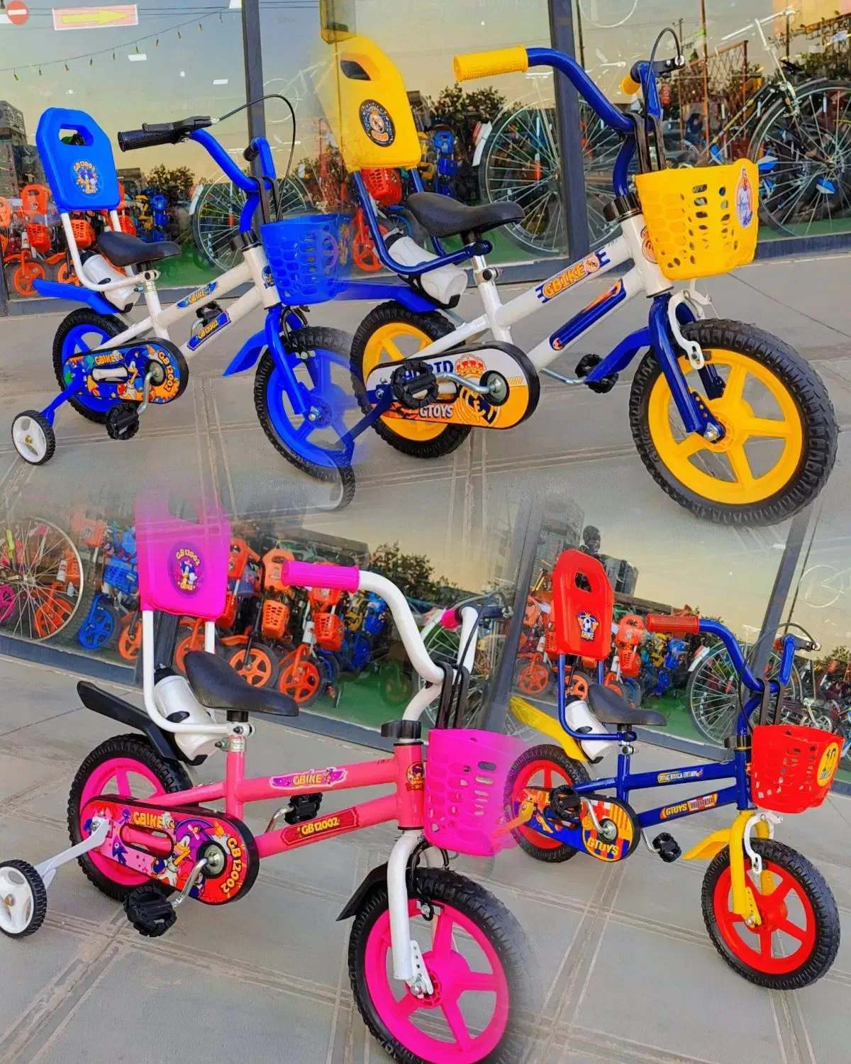 پخش کلی۱۲ سایز۱۶ سه چرخه پشتی دار|دوچرخه، اسکیت، اسکوتر|مشهد, توس (بلوار توس)|دیوار