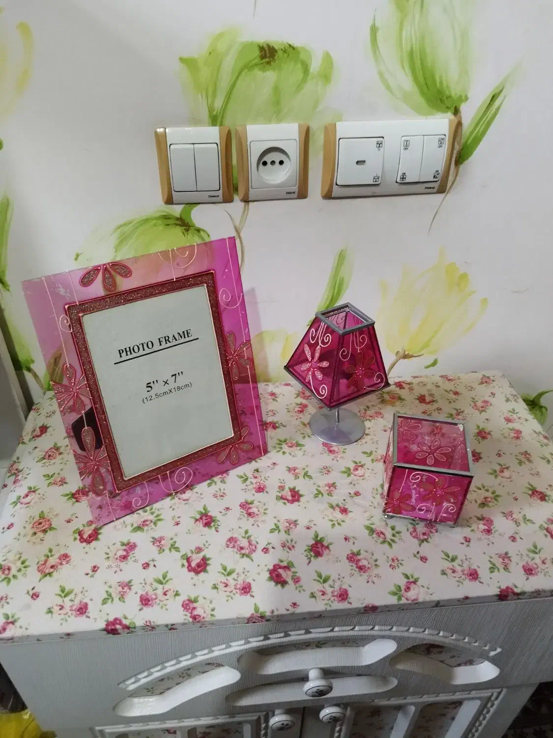 ست قاب و جای لوازم ارایش و جای شمع|صنایع دستی و سایر لوازم تزئینی|کاشان, زیتون|دیوار