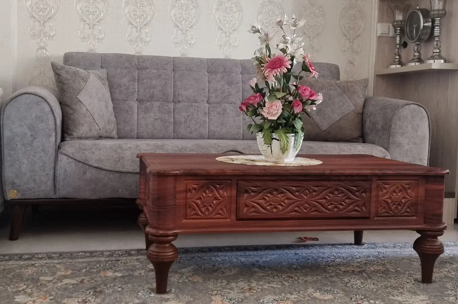 مبلمان ۸ نفره و عسلی|مبلمان خانگی و میز عسلی|سنندج, |دیوار