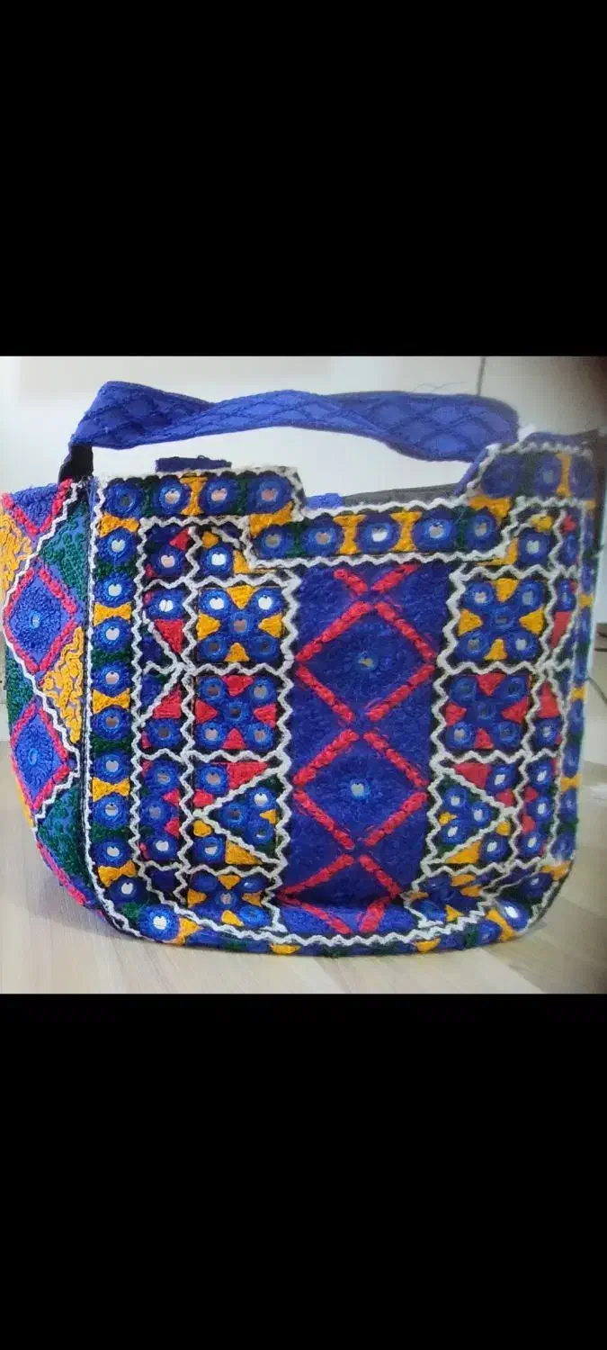 کیف دستی سنتی آینه‌کاری هندی زنانه|کیف، کفش، کمربند|کیش, |دیوار