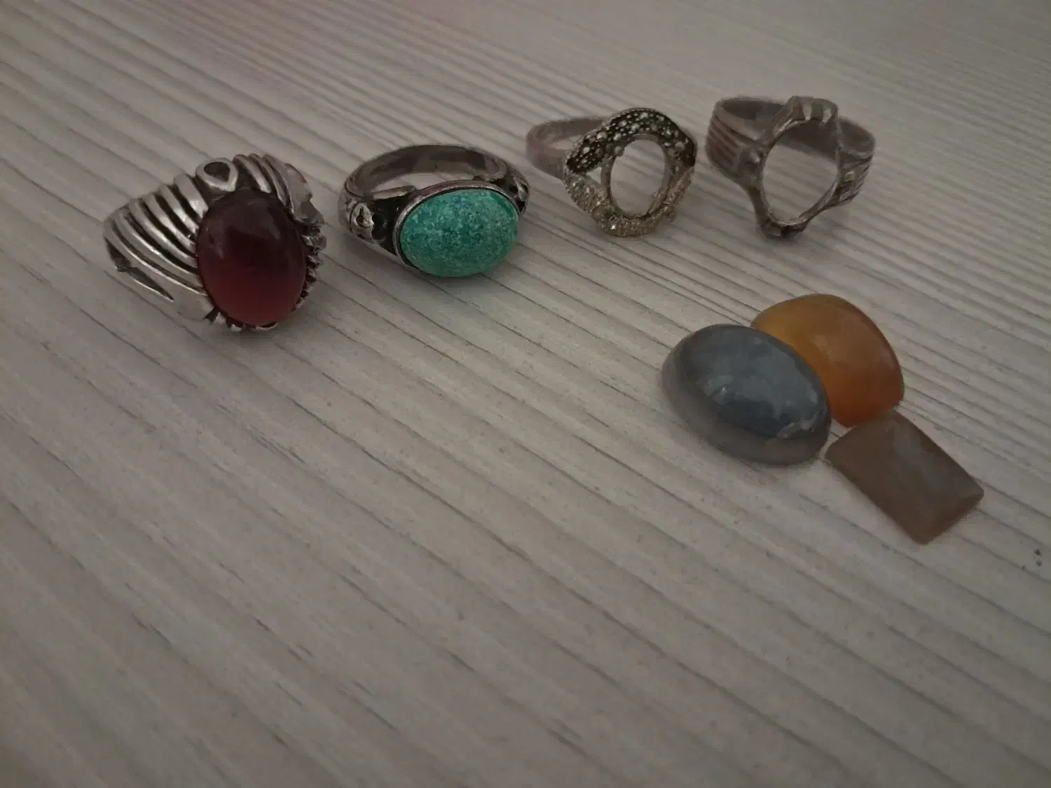 دو انگشتر نقره ودو رکاب نقره ونگین ها همه با هم|زیورآلات و اکسسوری|فردیس, فردیس|دیوار