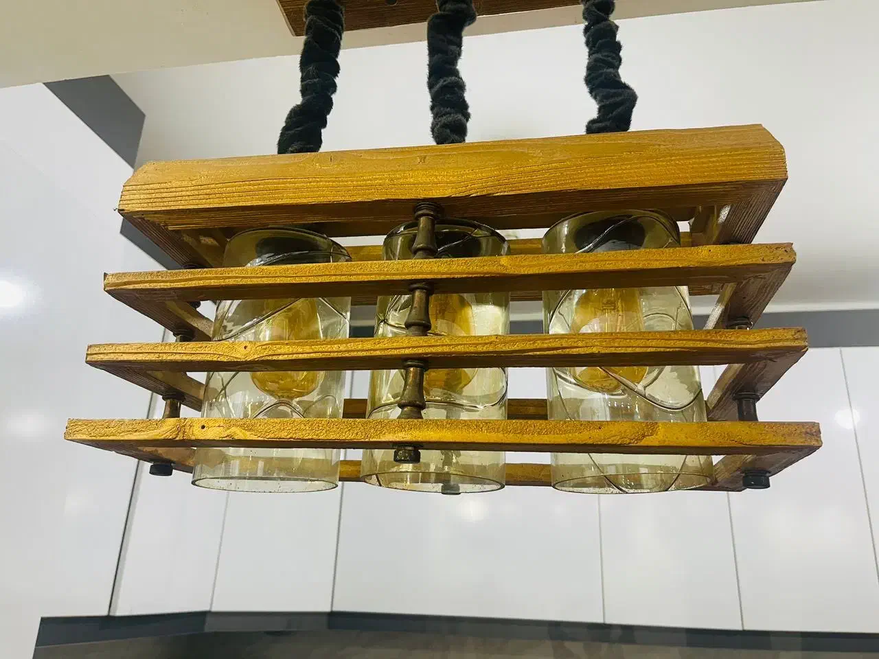 لوستر چوبی آشپز خانه|لوستر و چراغ آویز|اهواز, معین زاده|دیوار