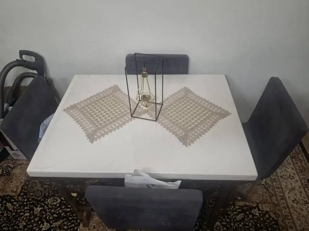 میز چهار نفره ناهار  خوری پایه فلزی سالم سلامت|میز و صندلی غذاخوری|تهران, شهرک فردوس (حسینی)|دیوار