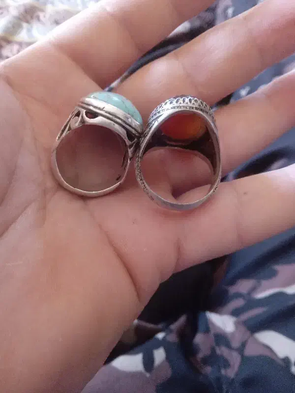 انگشتر نقره عقیق وفیروزه|جواهرات|فاروج, |دیوار