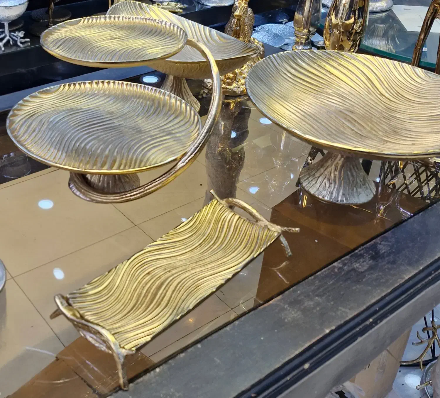 ظروف سرو و پذیرایی با آبکاری برنج|ظروف سرو و پذیرایی|تهران, صادقیه|دیوار