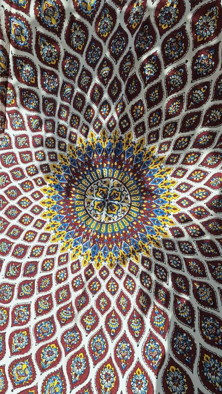 رومیزی ۶نفره قلمکار اصفهان طرح شیخ لطف اله|پرده، رانر، رومیزی|تهران, آشتیانی|دیوار