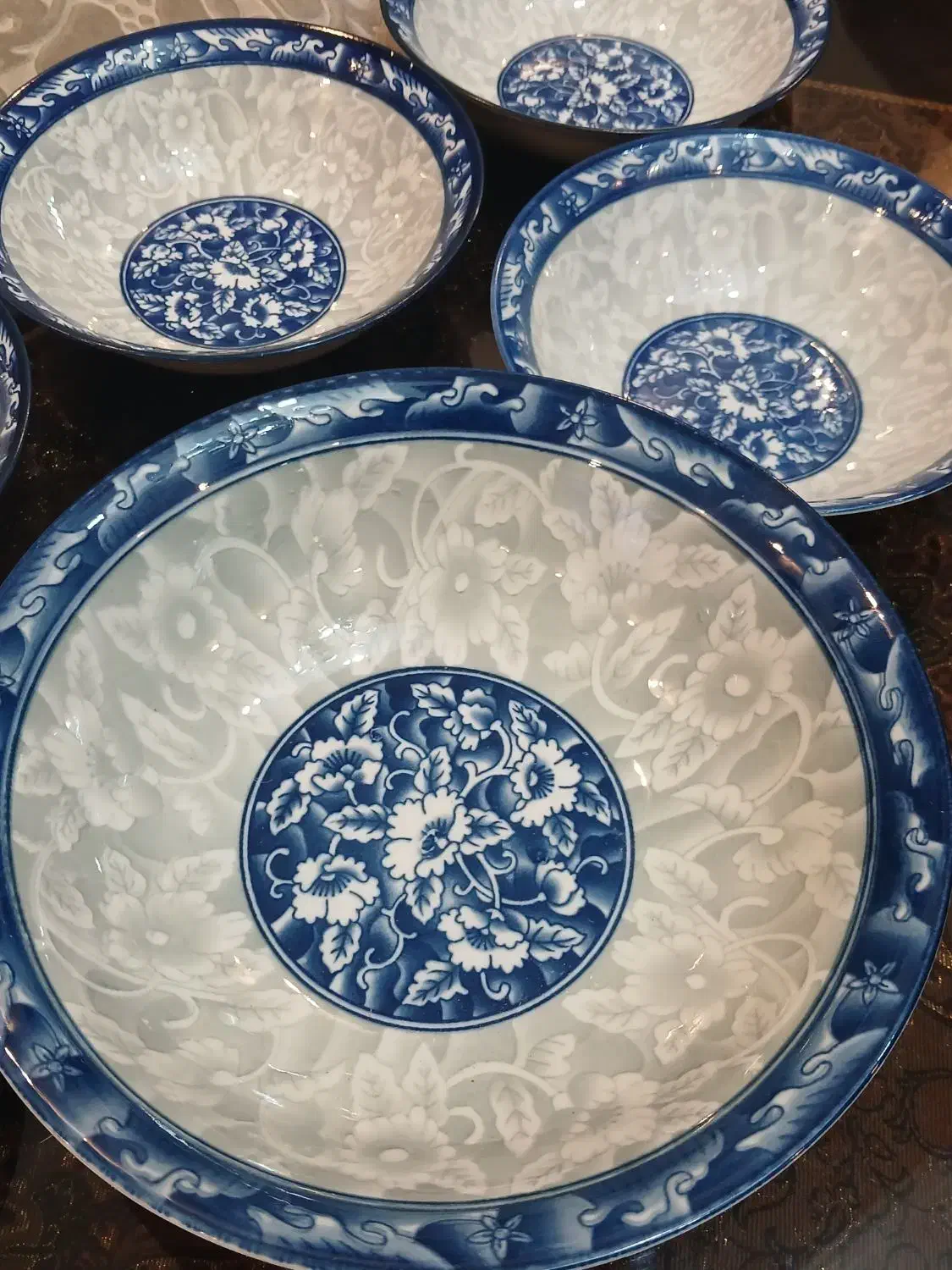 سرویس ۷پارچه انارخوری آبی قلم.قدیمی|ظروف سرو و پذیرایی|تهران, آشتیانی|دیوار