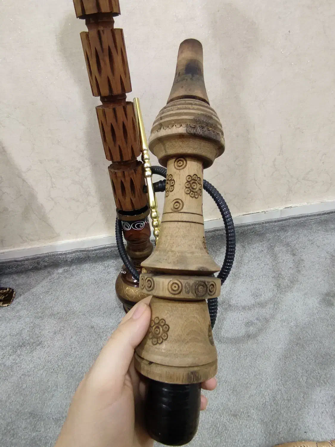 دو عدد قلیون چوبی|کلکسیون و سرگرمی|بندر امام خمینی, |دیوار