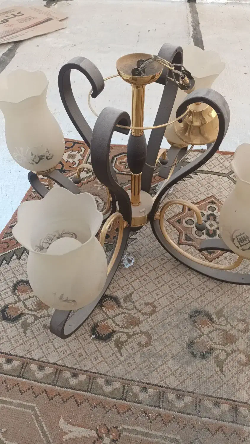 لوستر چوبی و فلزی|لوستر و چراغ آویز|کرج, حسین‌آباد|دیوار